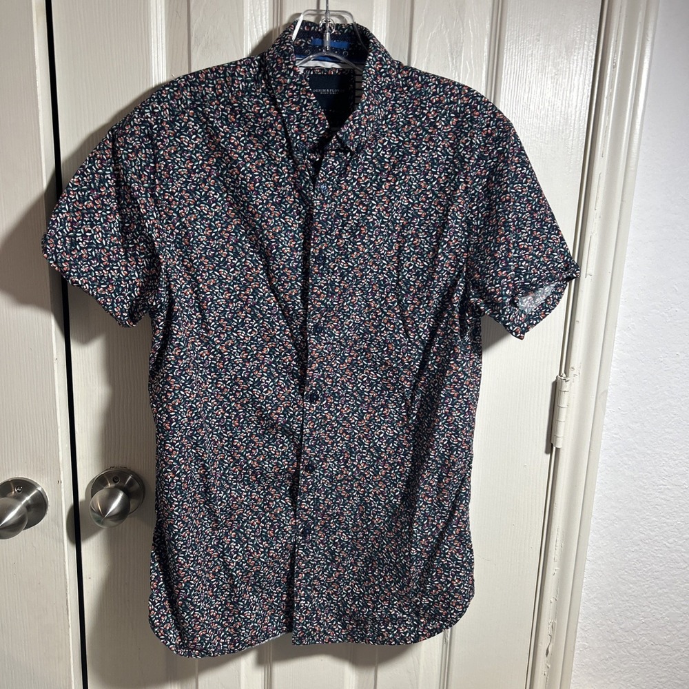 Denim & Flower Ricky Singh Multicolor Button Down Shirt S Short Sleeve Pocket